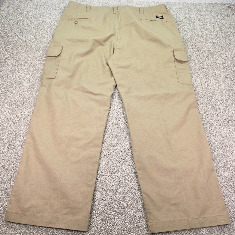 Dickies Flex Mens Cargo Pants 42x30 Khaki Tan Straight Leg Work Trousers WP849DS - Picture 2 of 8